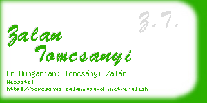 zalan tomcsanyi business card